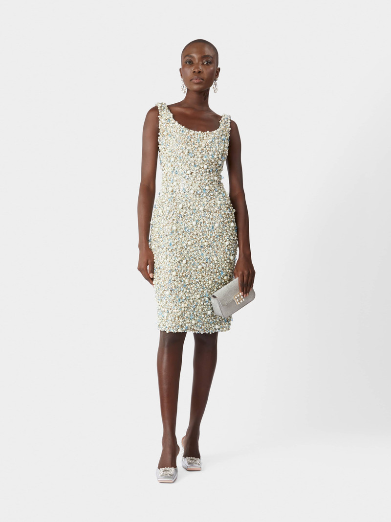Roger Vivier Jeu de Fille Strass Buckle Clutch Bag in Glitter Fabric outlook