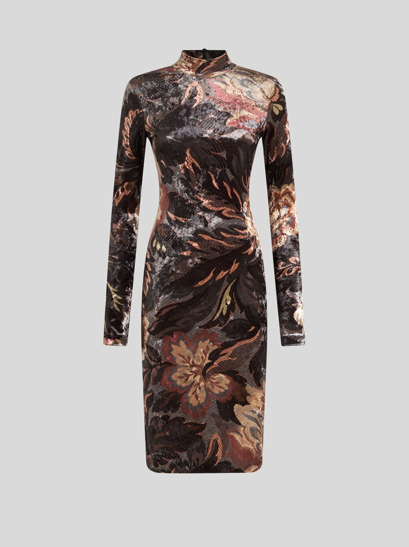 PRINTED CHENILLE DRESS 1