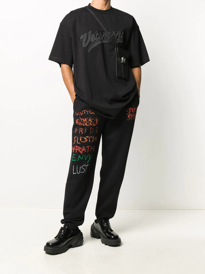 VETEMENTS slogan detail jogging bottoms outlook