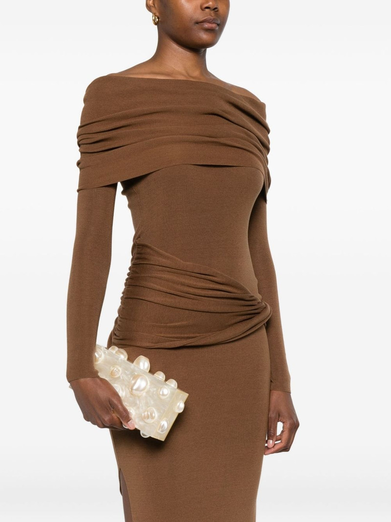 Cult Gaia Orbs pearl-embellished clutch outlook