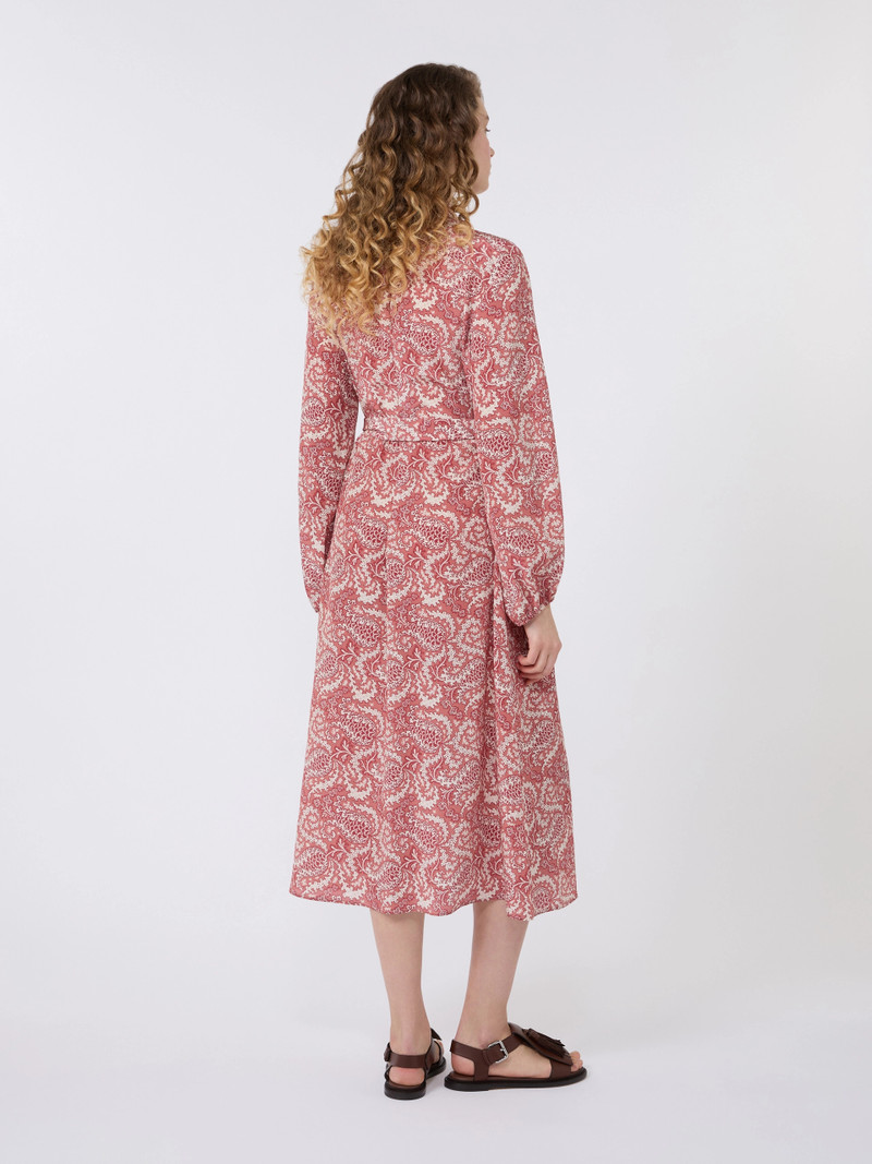 UBICATO Printed silk shirt dress - CHERRY 4