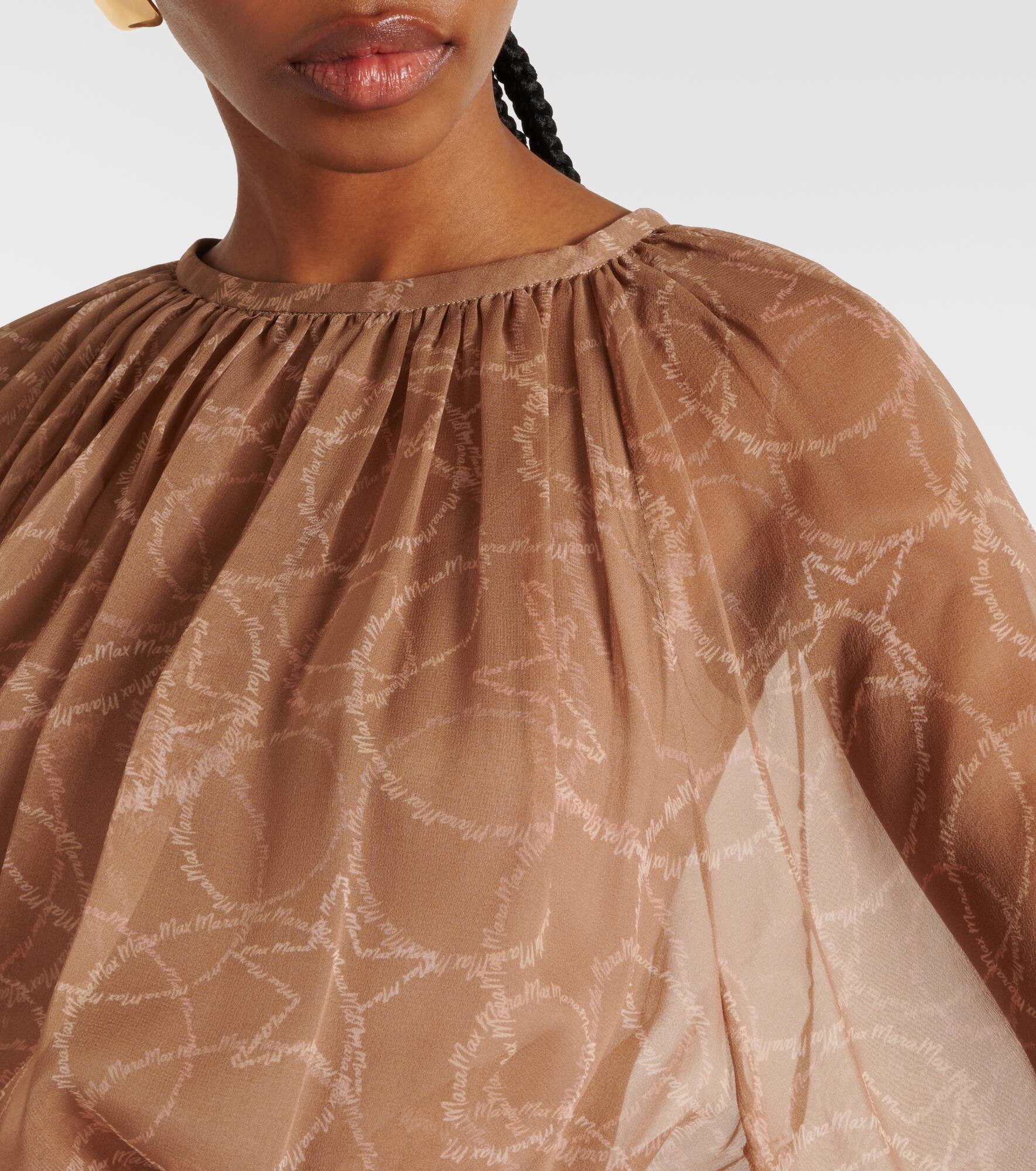 Sheer silk georgette midi dress - 4
