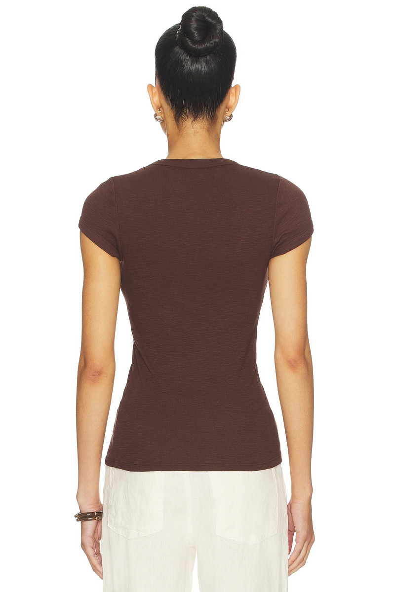 Enza Costa Textured Rib Cap Sleeve Crew outlook