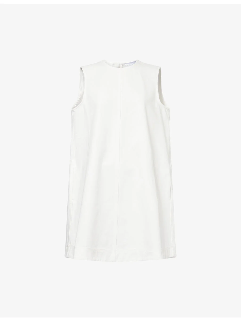 Sleeveless A-Line Mini Denim Dress - 1