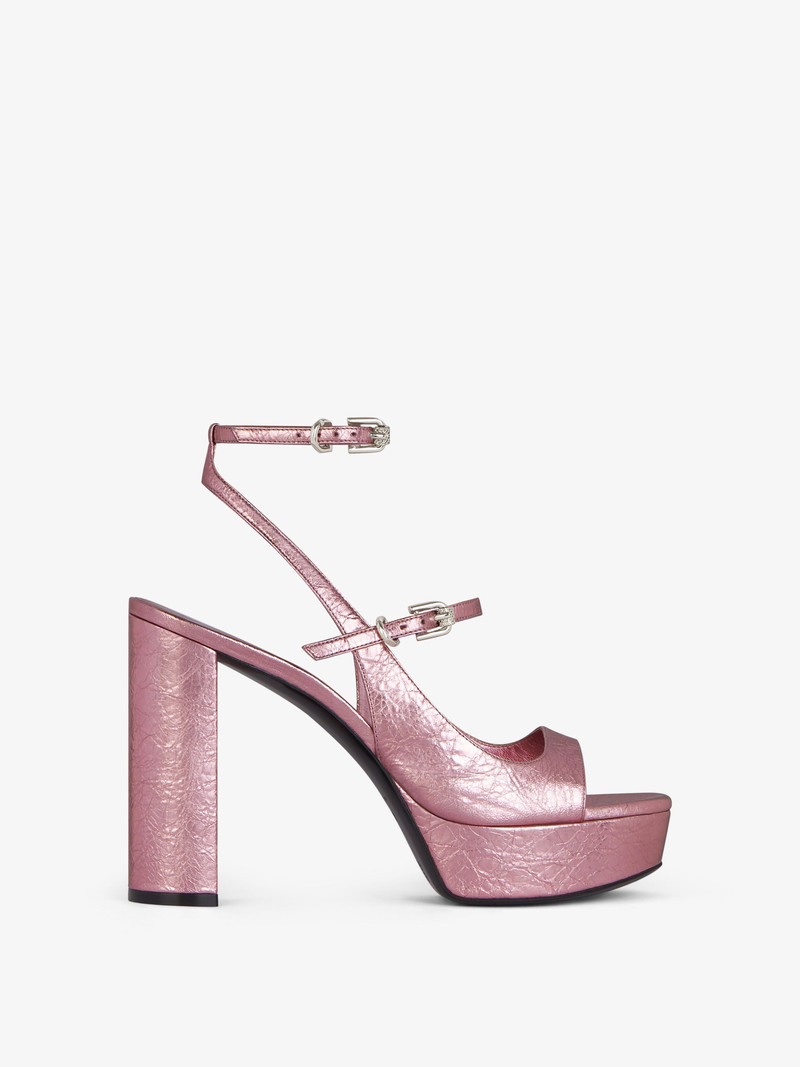 VOYOU PLATFORM SANDALS IN LAMINATED LEATHER 1
