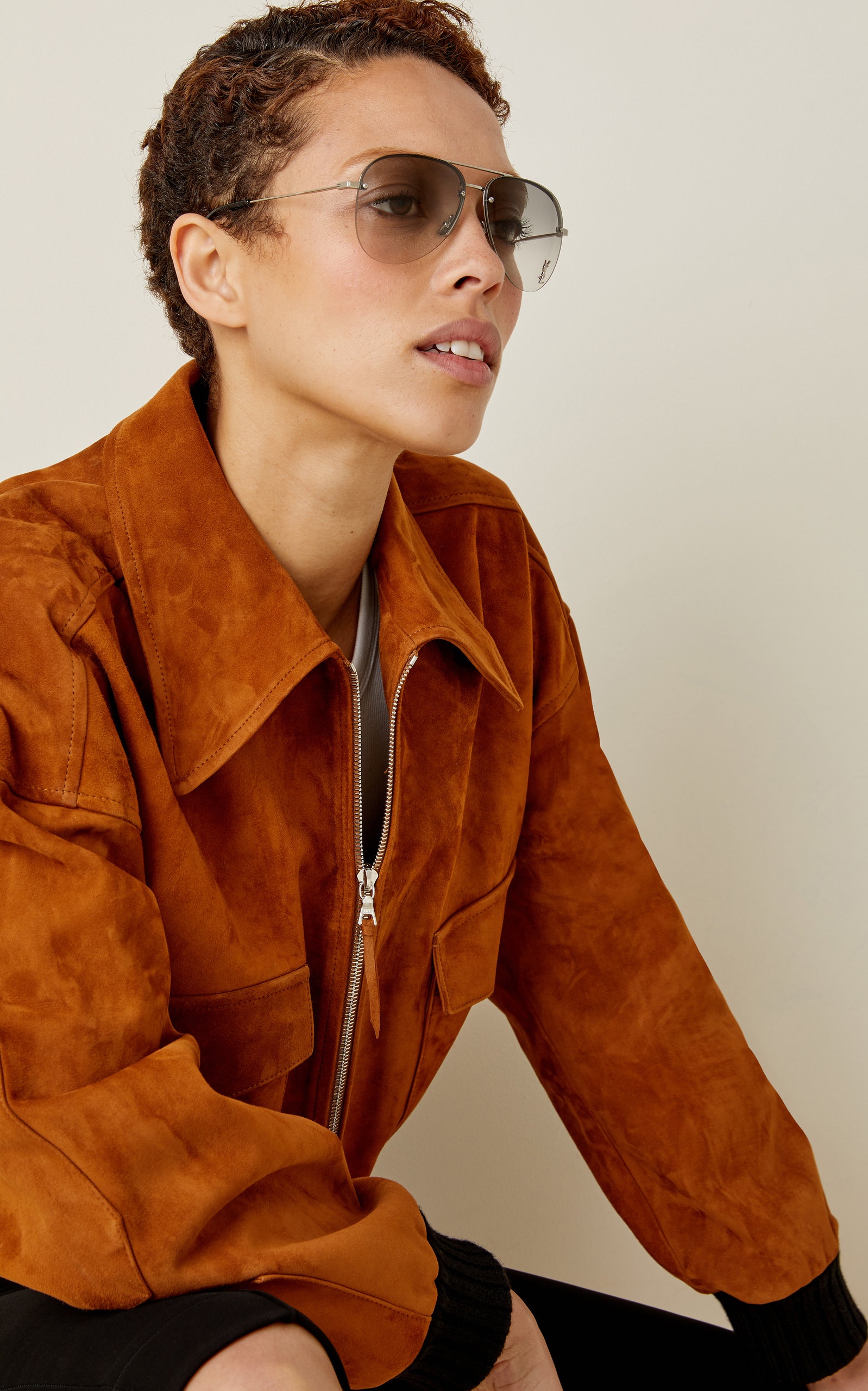 Logo-Detailed Aviator-Frame Metal Sunglasses grey - 2