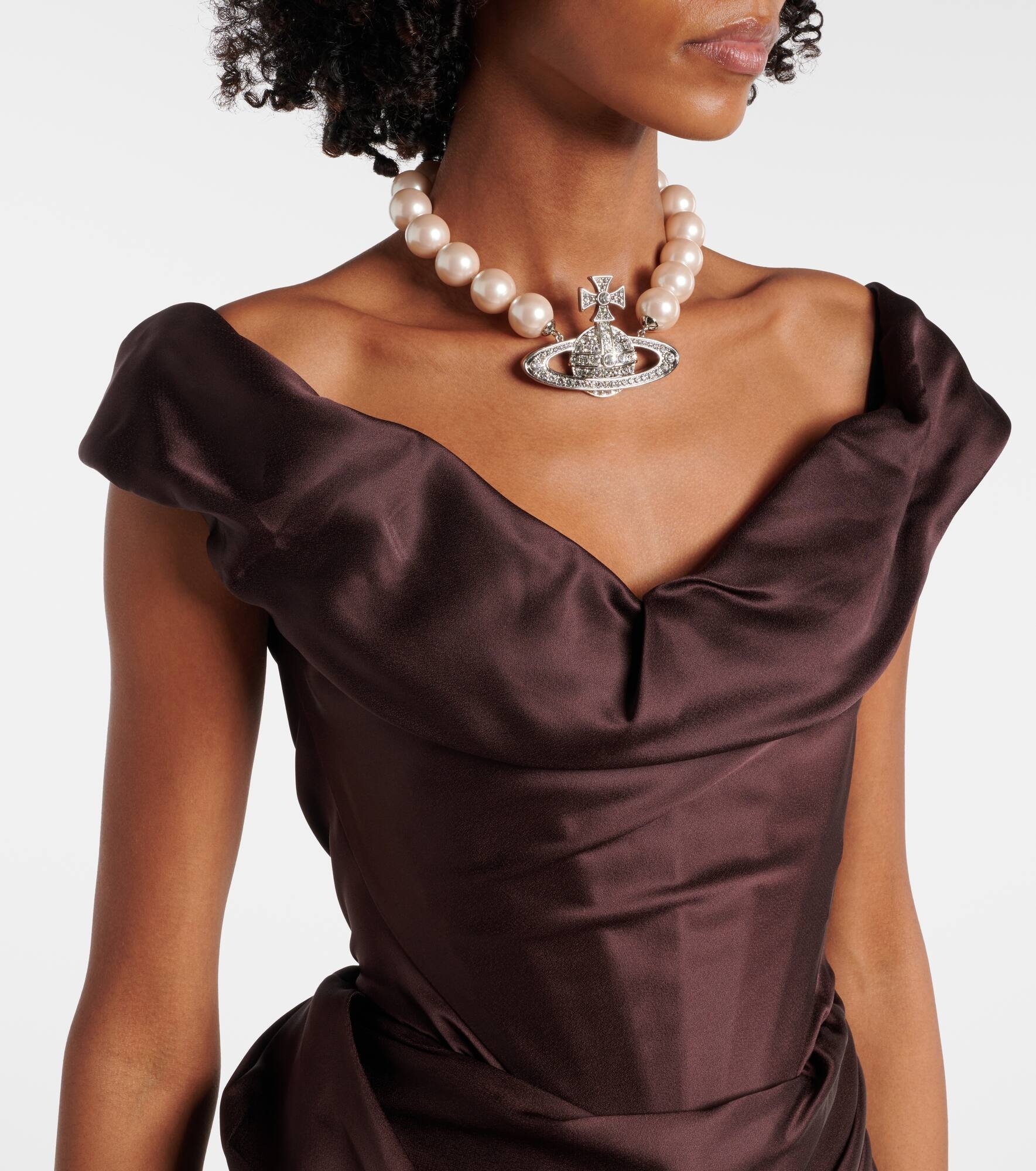 Nova Cora asymmetric satin minidress - 6