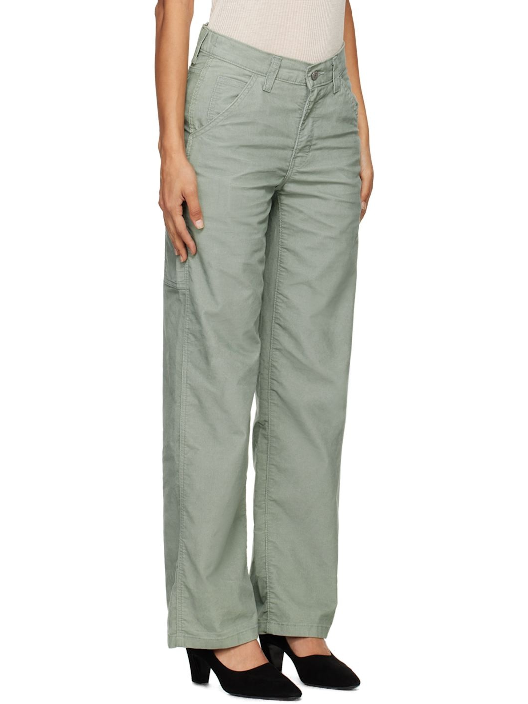 Green Baggy Carpenter Lightweight Trousers - 2