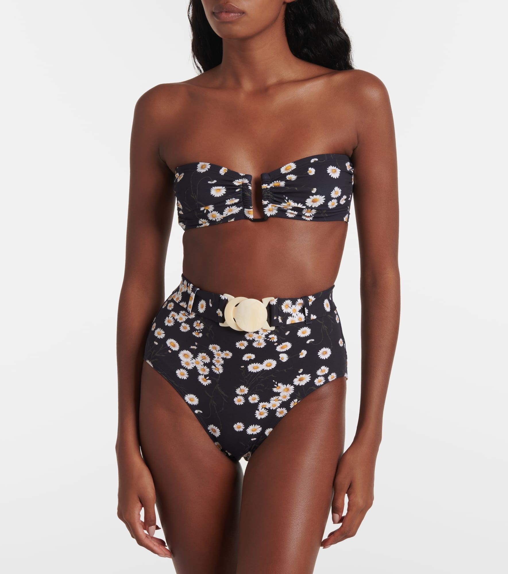 Discret floral high-rise bikini bottoms - 2