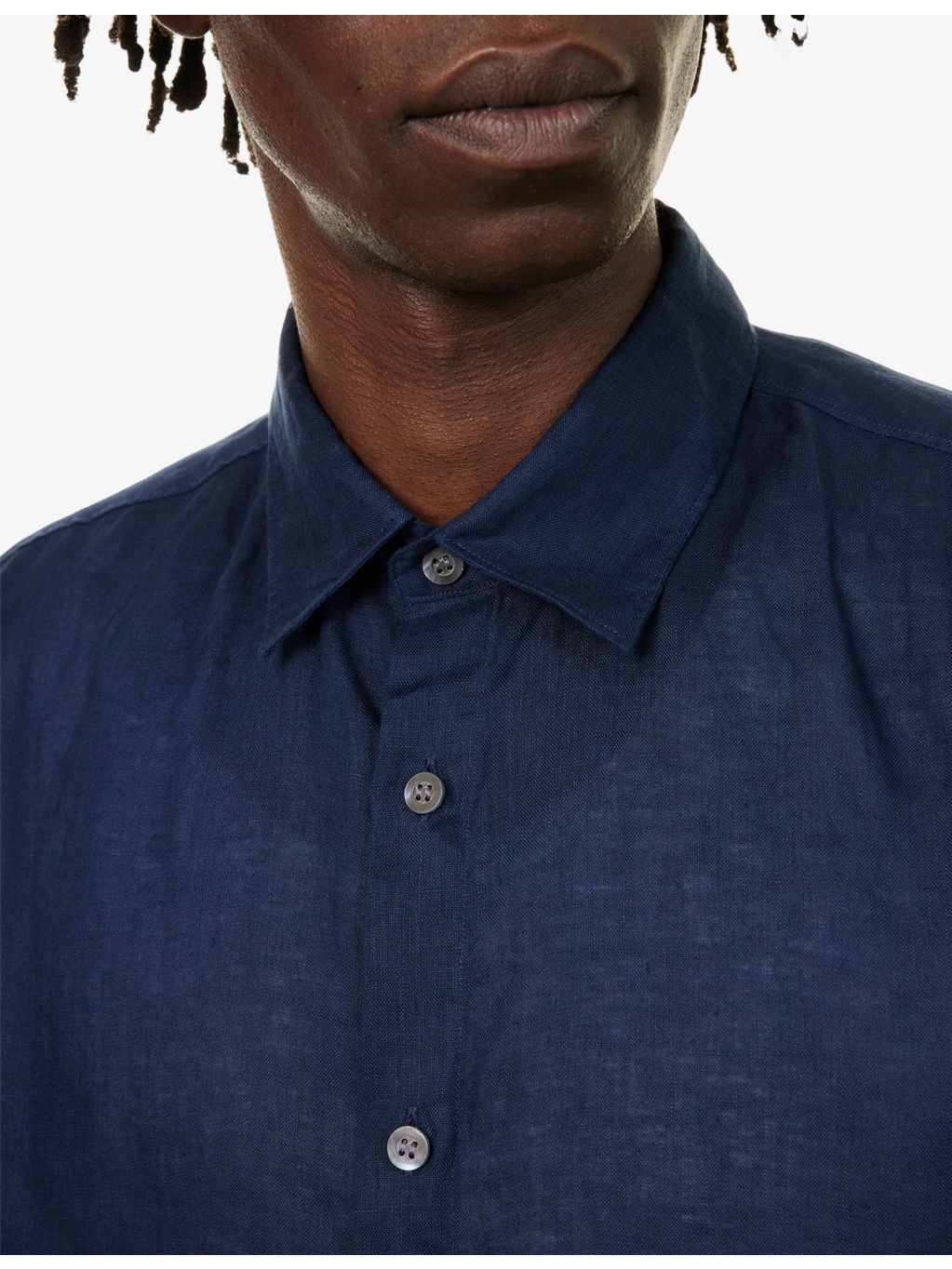 Relaxed-Fit Long-Sleeve Linen Shirt - 5