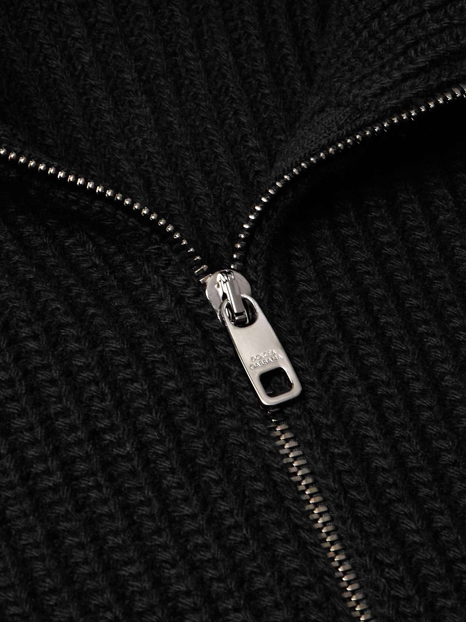 Logo-Appliquéd Ribbed Wool Half-Zip Sweater - 4