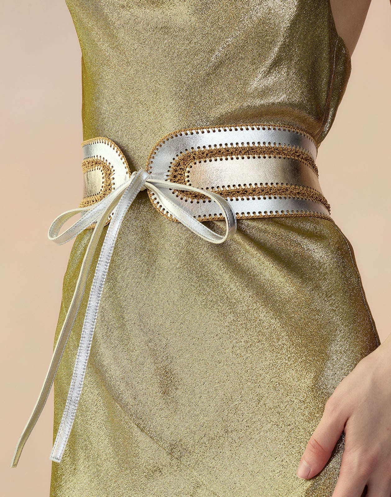 Metallic Vegan Leather Belt - 3