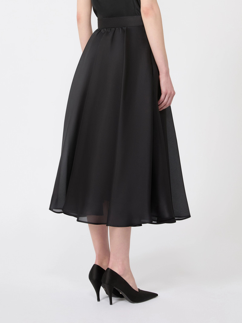 Silk circle skirt - BLACK 4