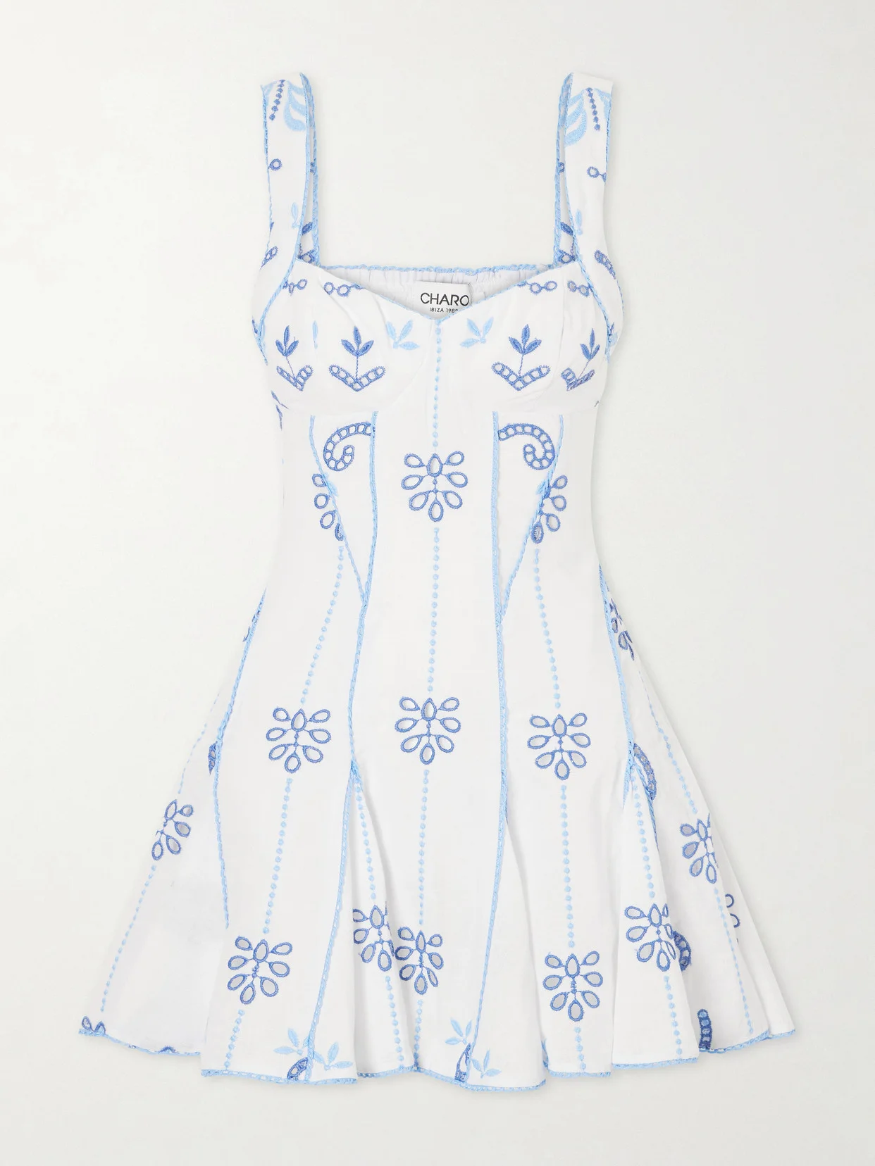 Arissa Broderie Anglaise Cotton-blend Mini Dress - 1