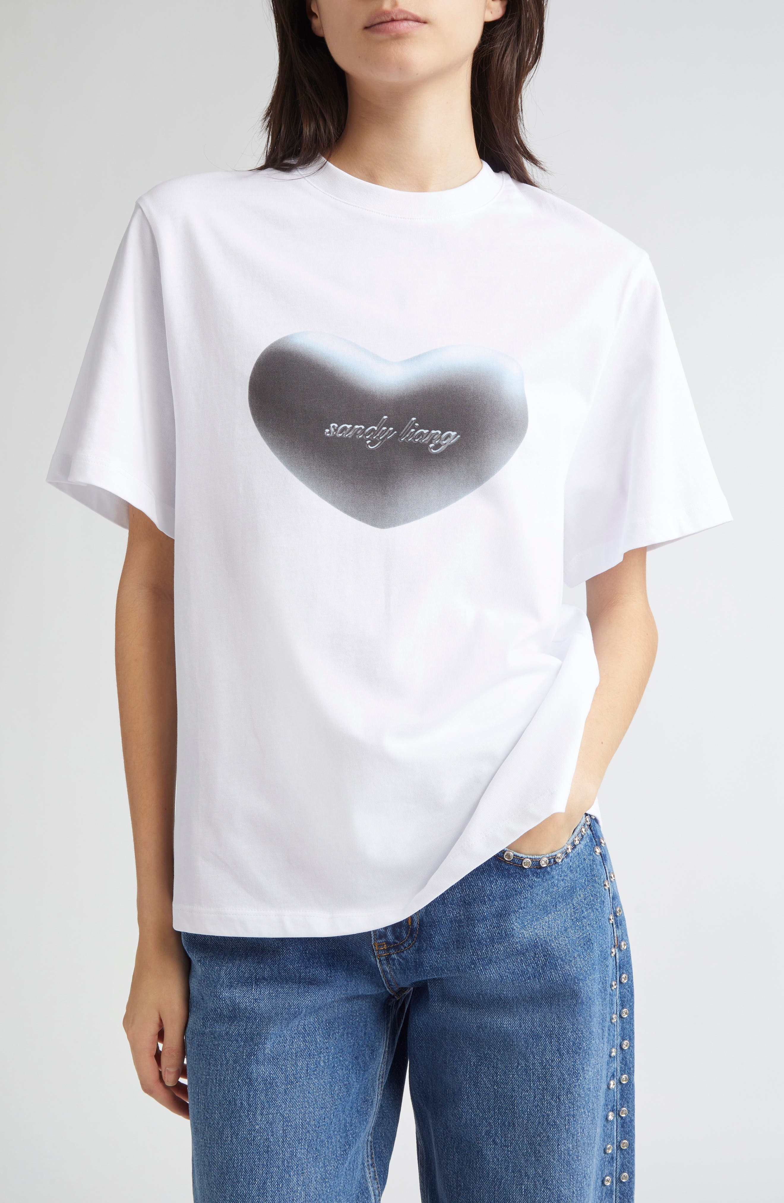 Sandy Liang Chouchou Graphic T-Shirt in White at Nordstrom - 1