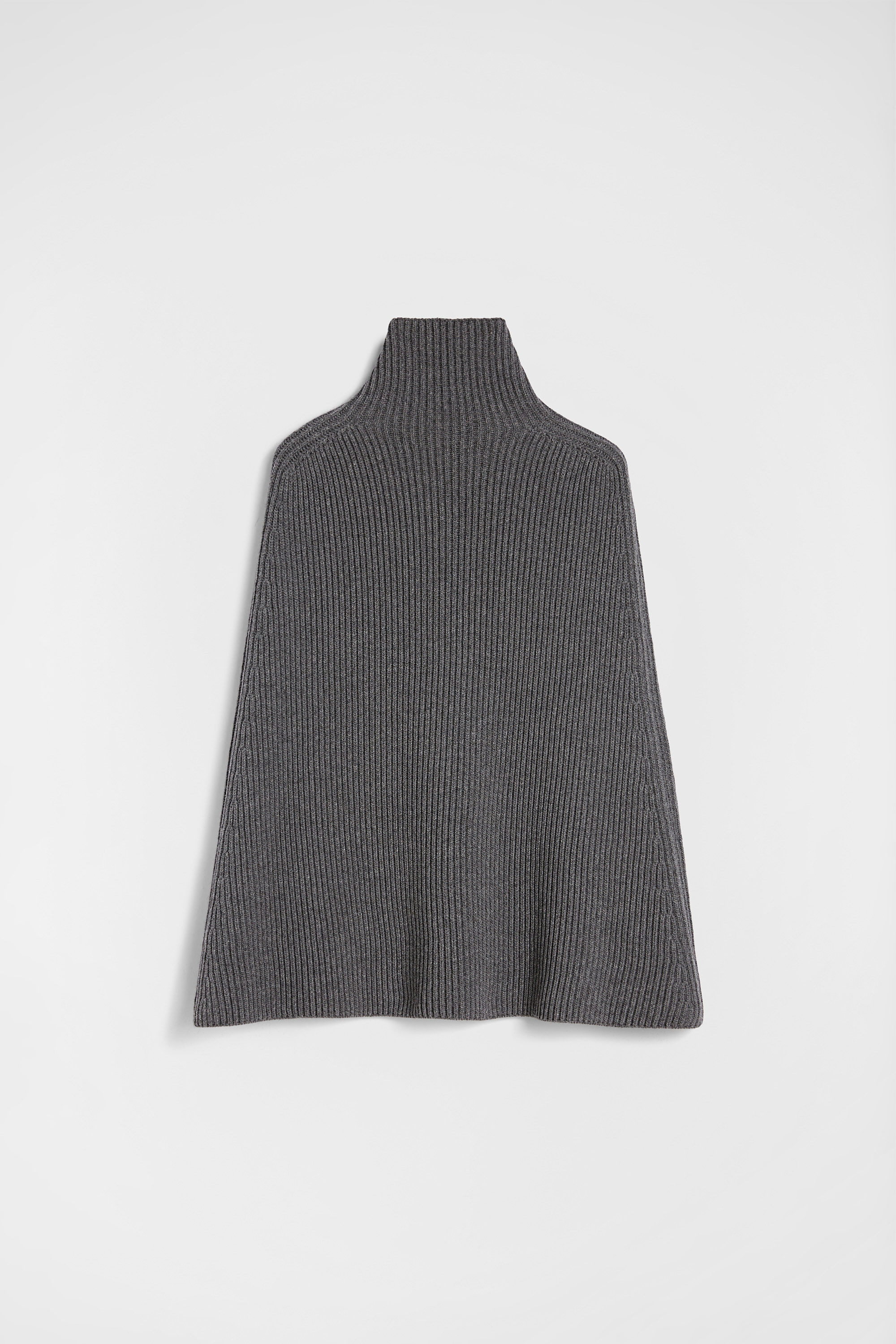 Midweight Wool High-Neck Cape - 4