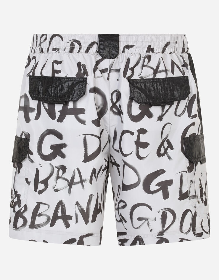 Mid-length swim trunks with Dolce&Gabbana print - 3