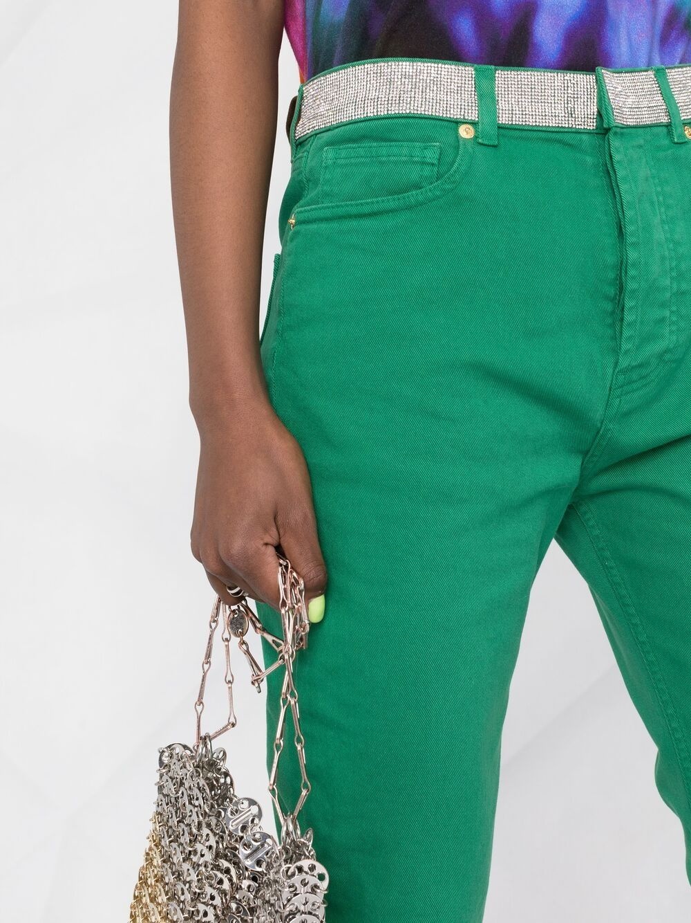 embellished-band jeans - 3