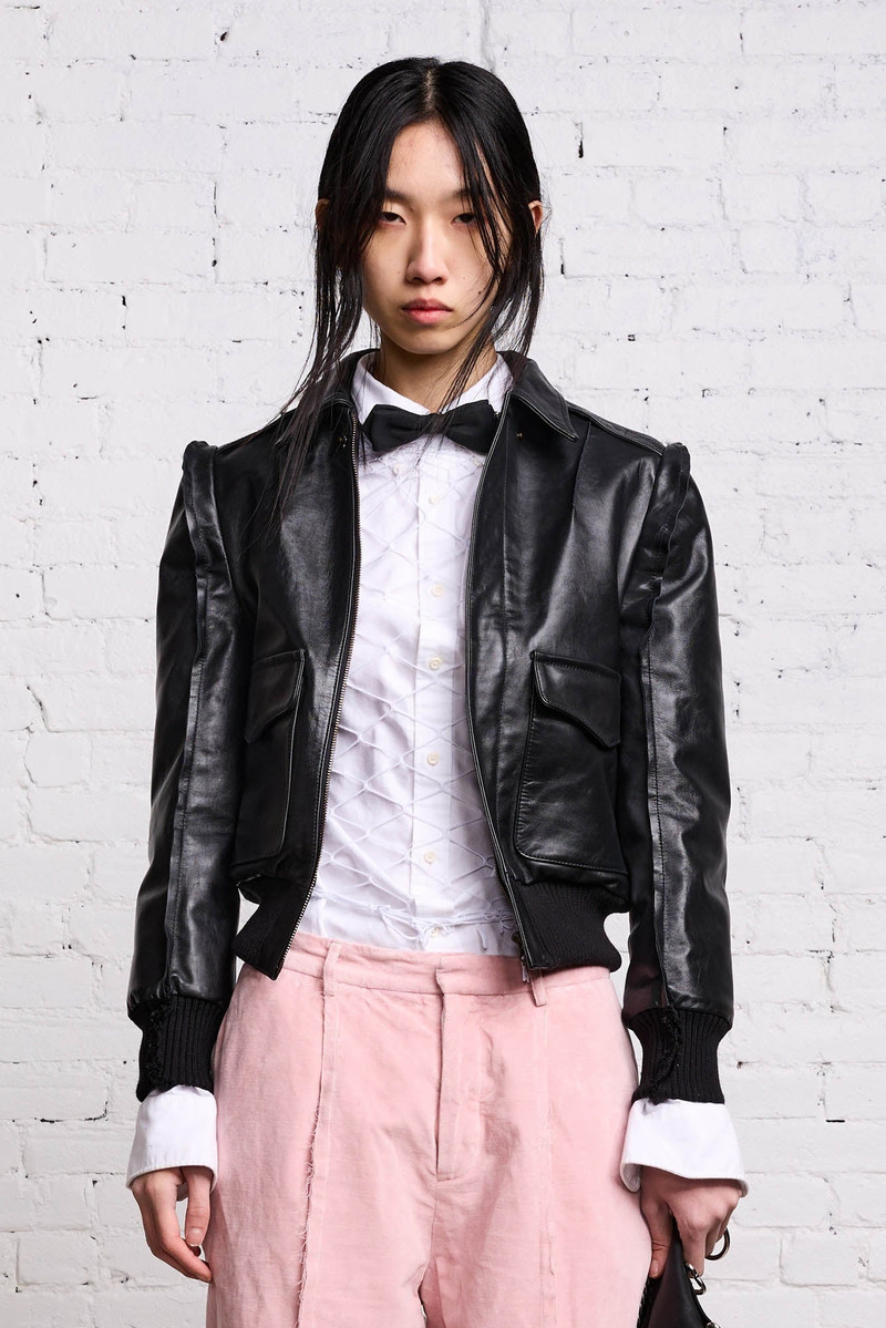 FLAT SLEEVE BOMBER - BLACK 4