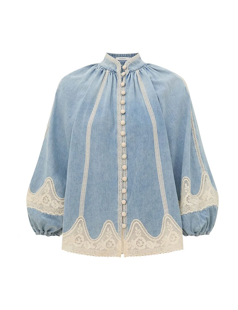 FAIRLIGHT DENIM LACE BLOUSE - 1