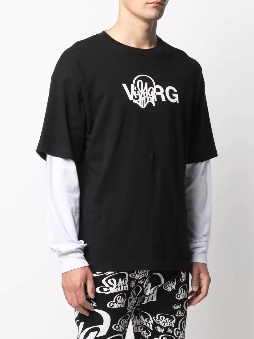 x Katsu printed double-sleeve T-shirt - 3