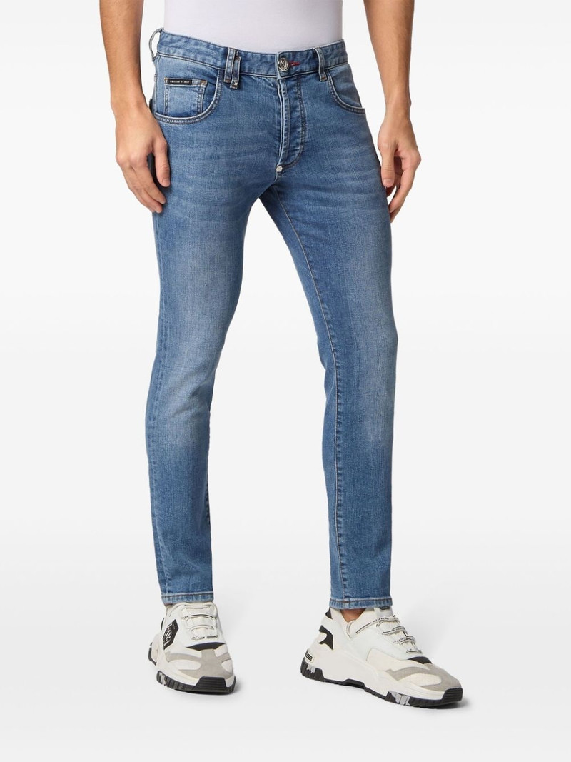 PHILIPP PLEIN Skull mid-rise skinny jeans outlook