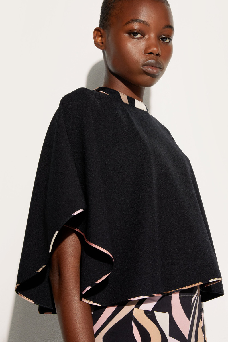 CAPE BLOUSE WITH PRINTED DETAILS 5