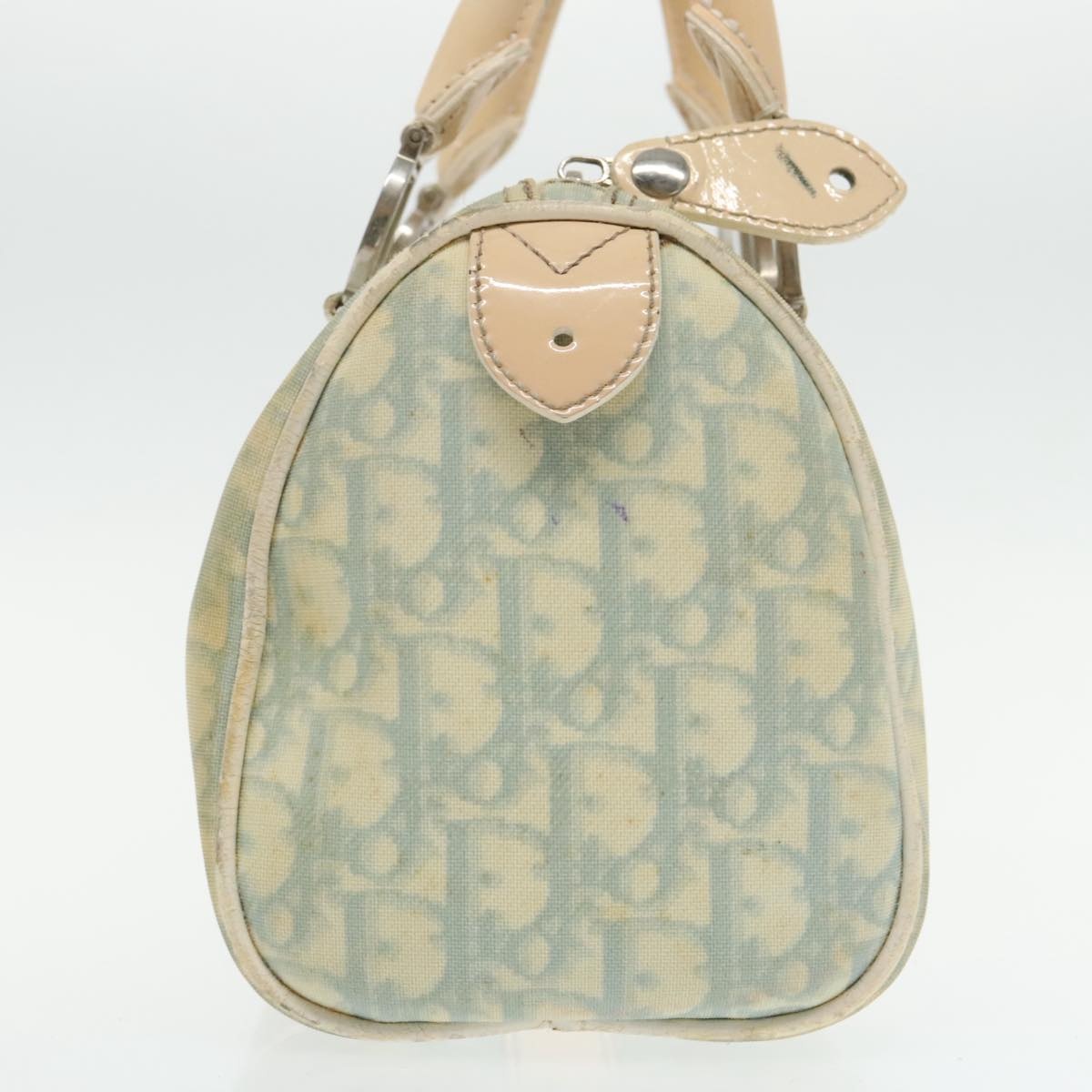 DIOR Trotter Canvas Hand Bag Light Blue Silver - 4