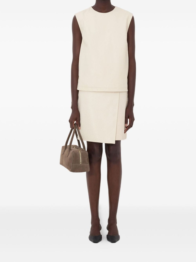 Loulou de Saison Fiza ostrich-effect zip top outlook