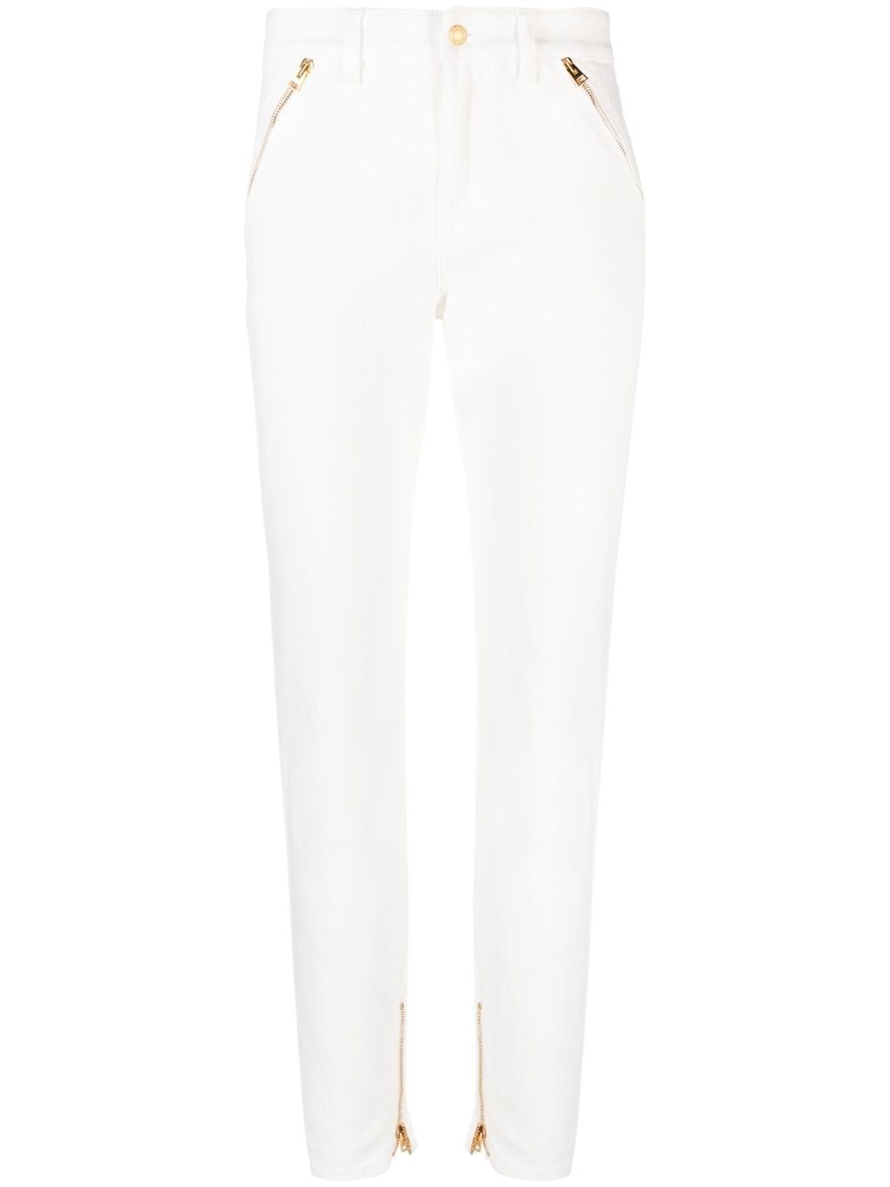 zip-detail tapered jeans - 1