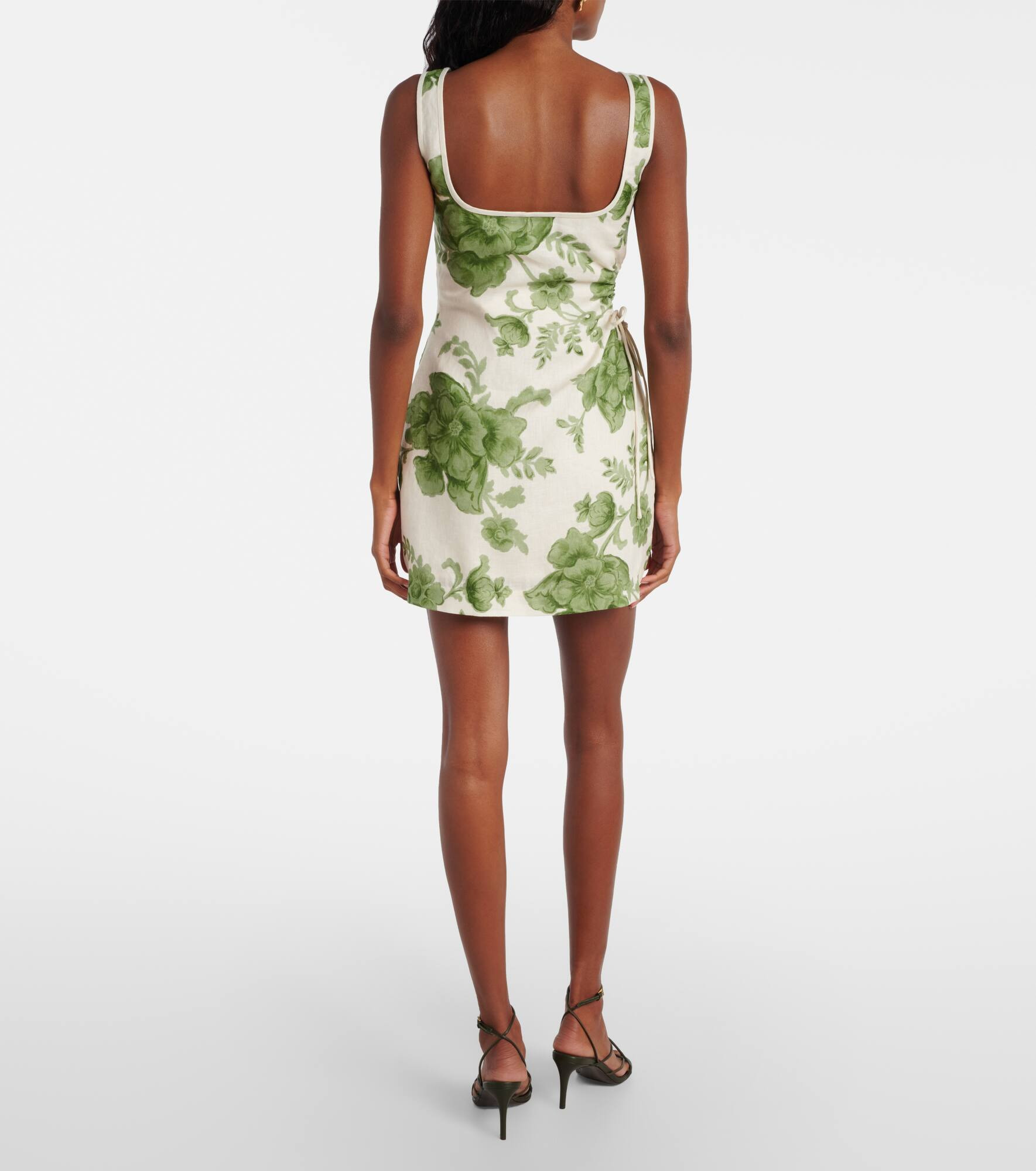Gardella cutout floral linen minidress - 3