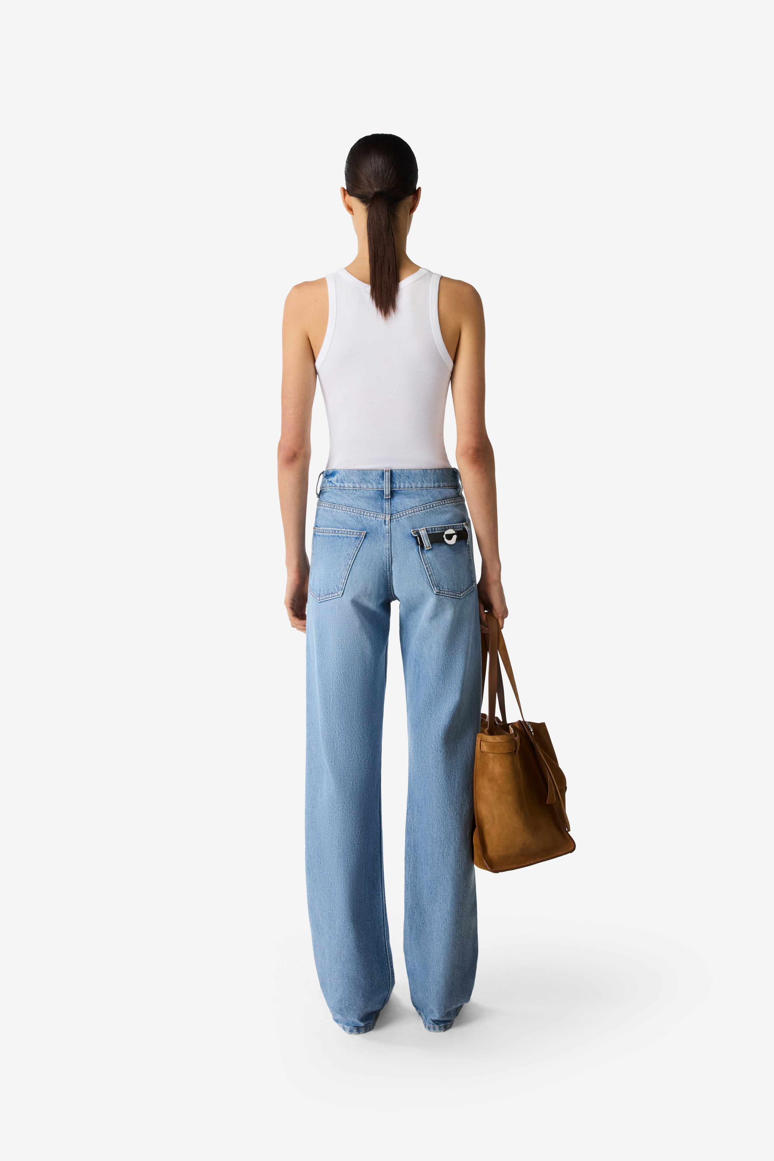 Straight Leg Denim Pants - 3