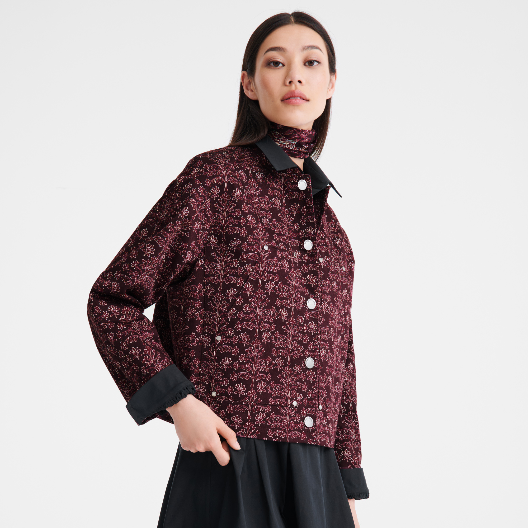 Jacket Eggplant - Printed gabardine - 5