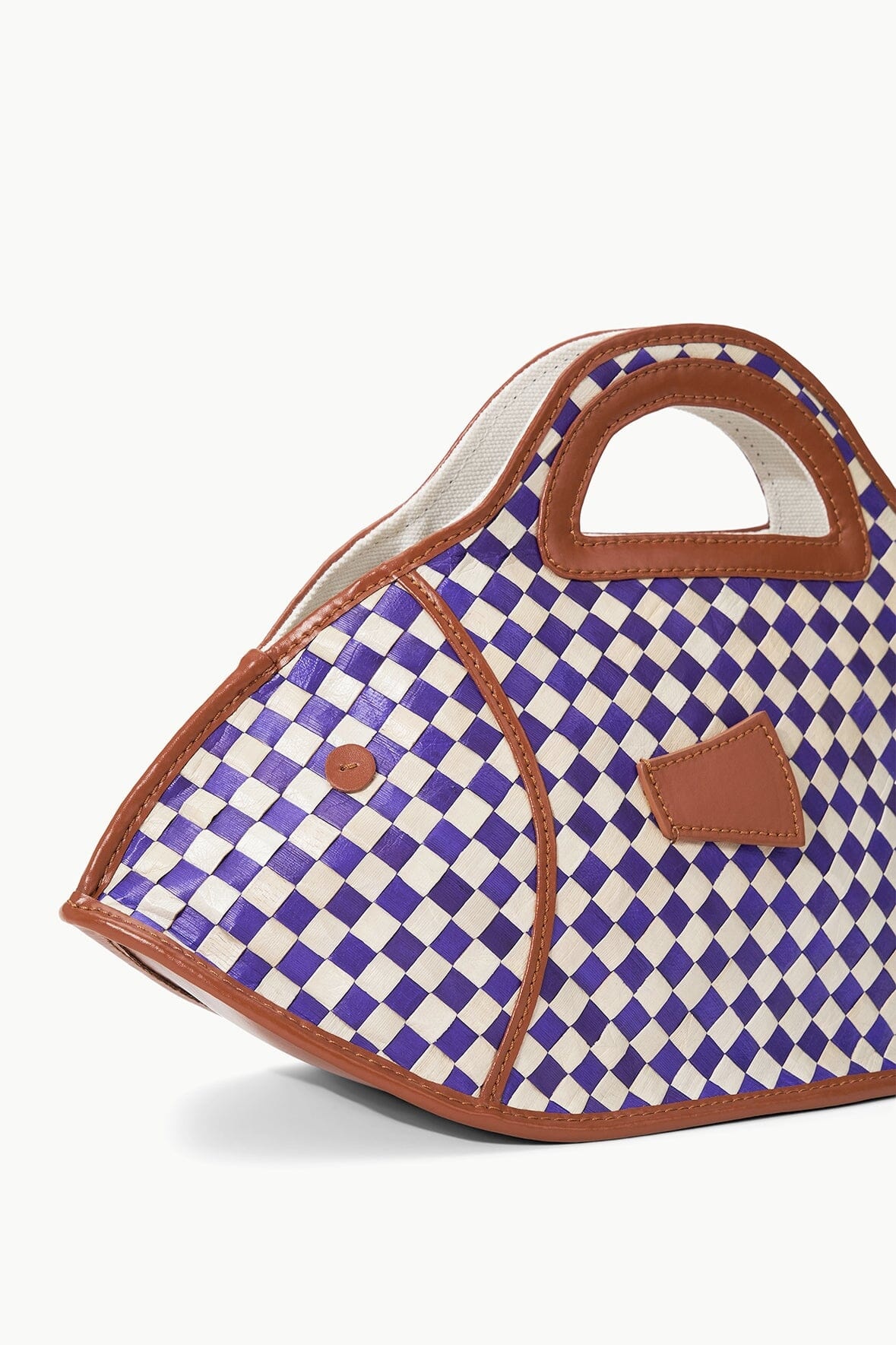 STAUD CLEO FISH BASKET BAG COCONUT CHECK - 5