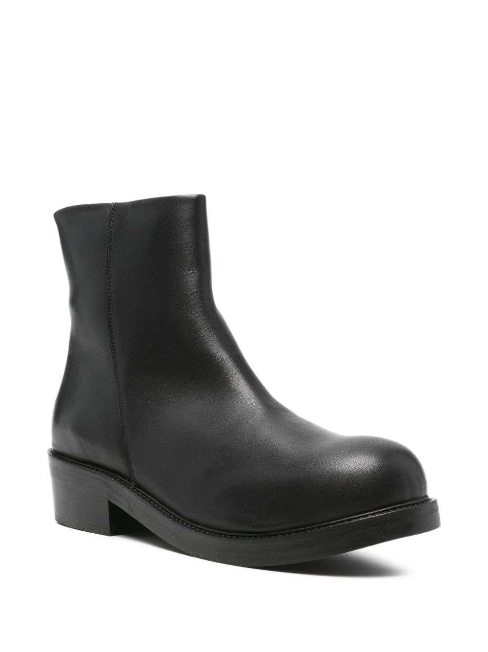 zip-front leather boots - 2