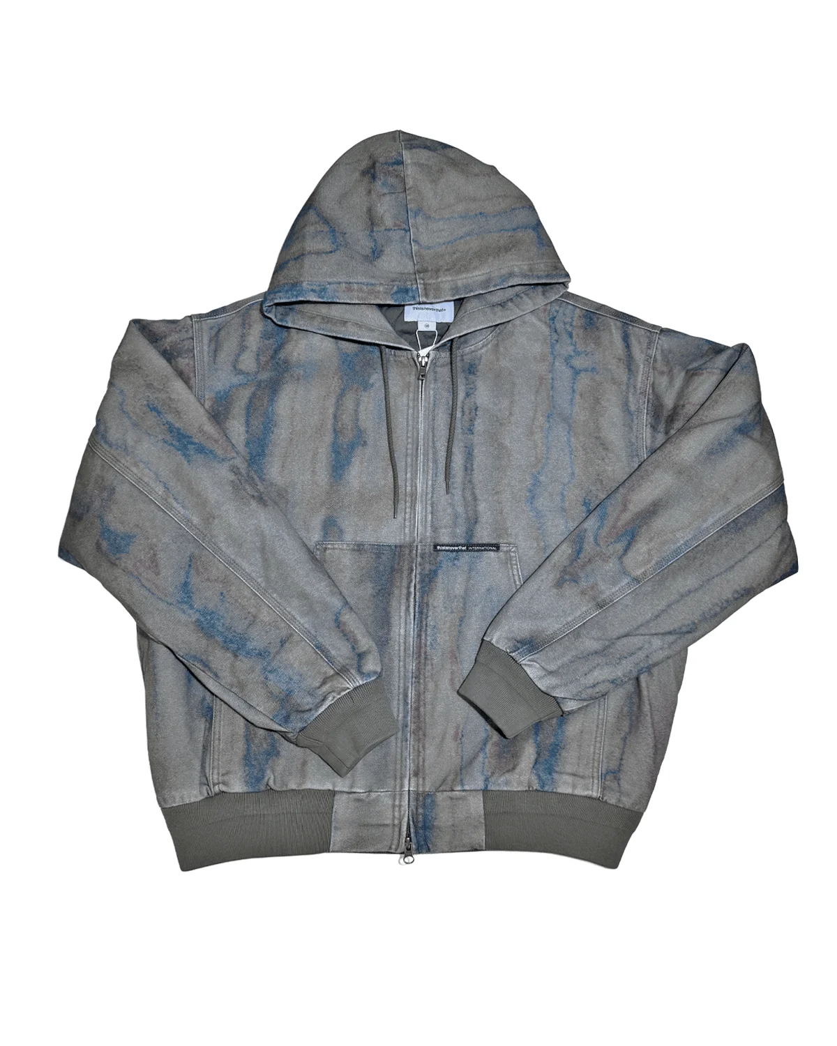 Blurred Hooded Jacket Olive - 1