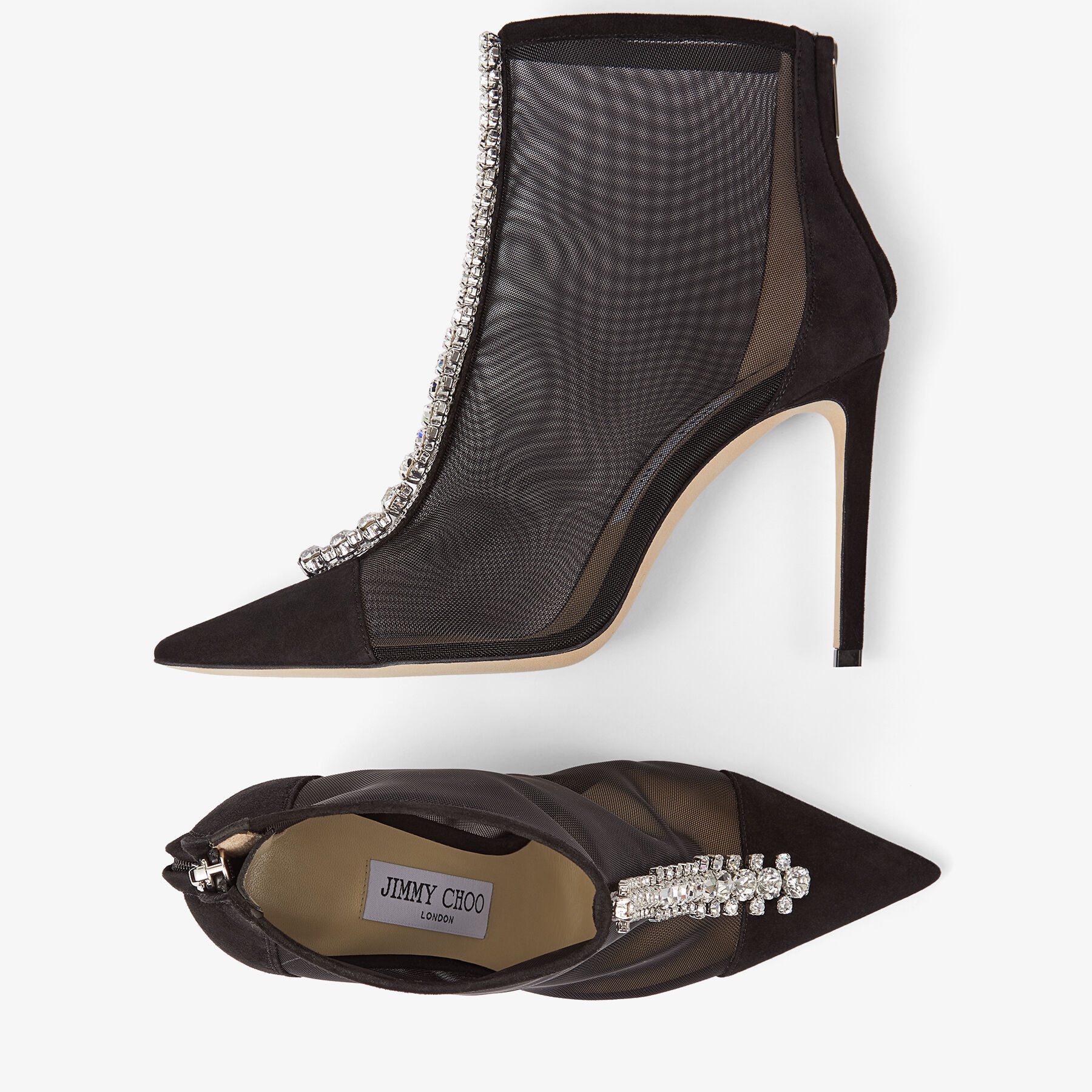 SALE!!Jimmy Choo★BING BOOT JIMMY CHOO Bing Boot 100 Black Suede and Mesh Ankle Boots