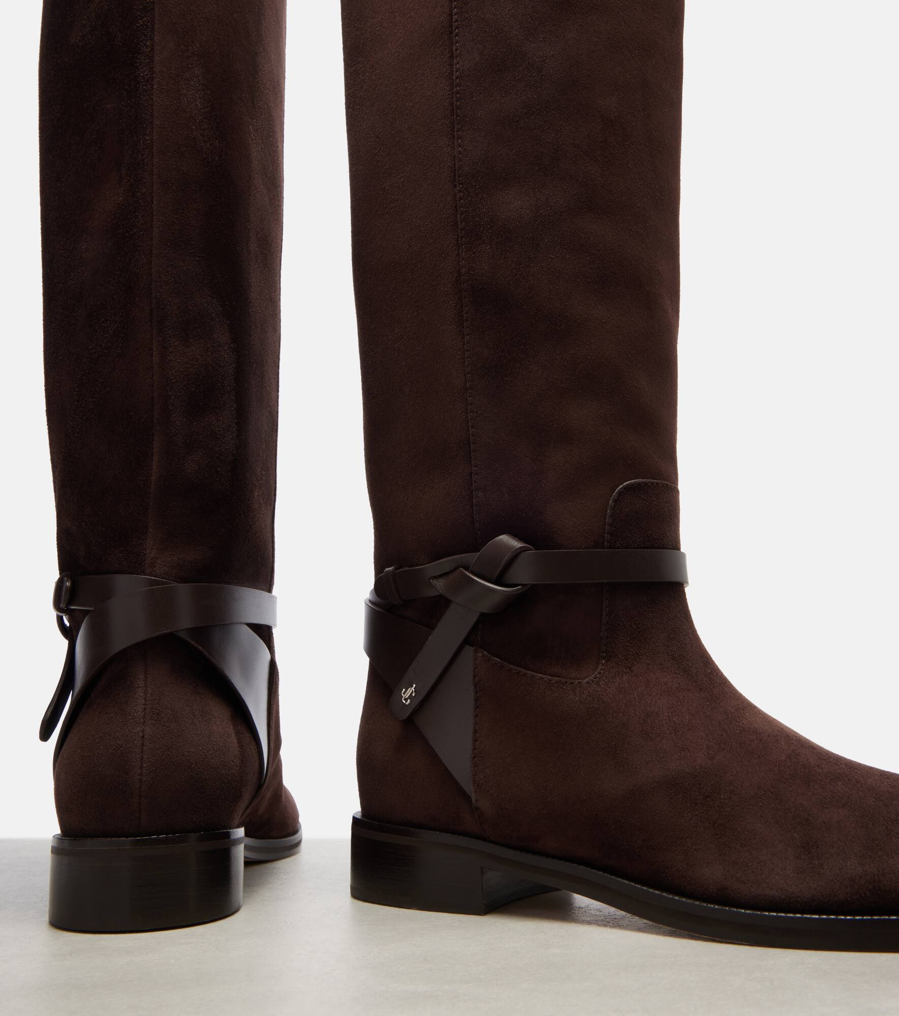 Lawton knotted suede knee-high boots - 5