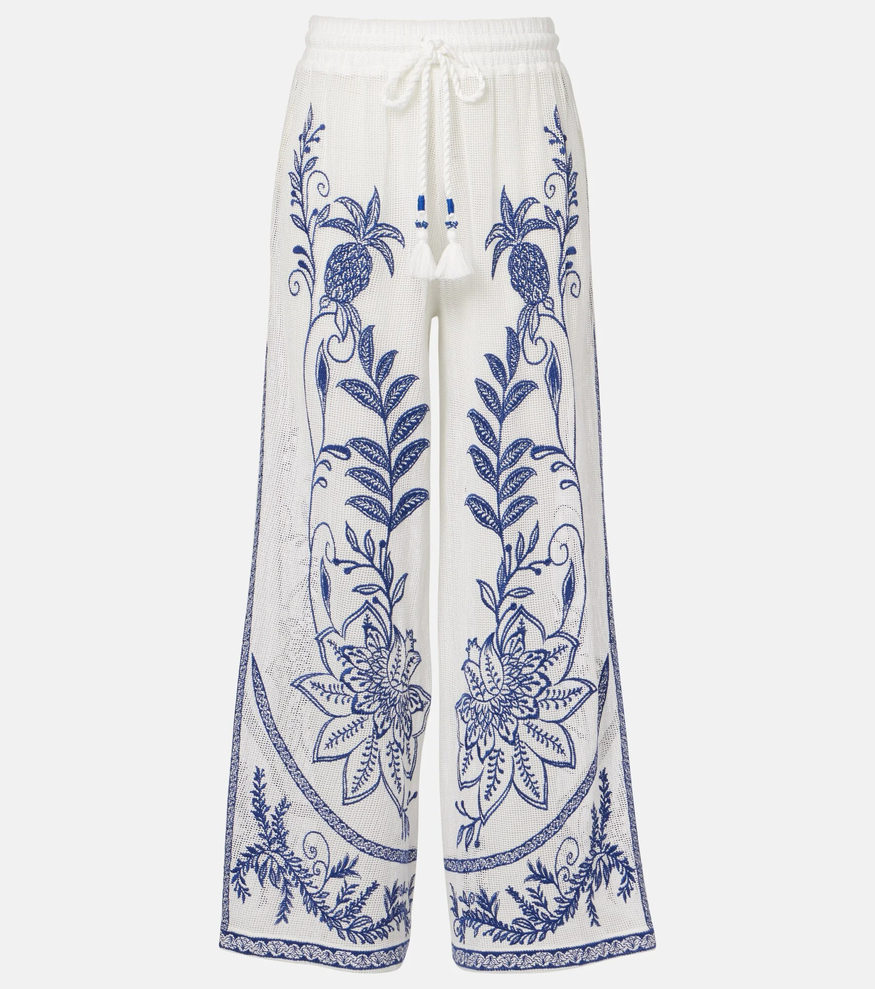 Nina embroidered cotton pants - 1