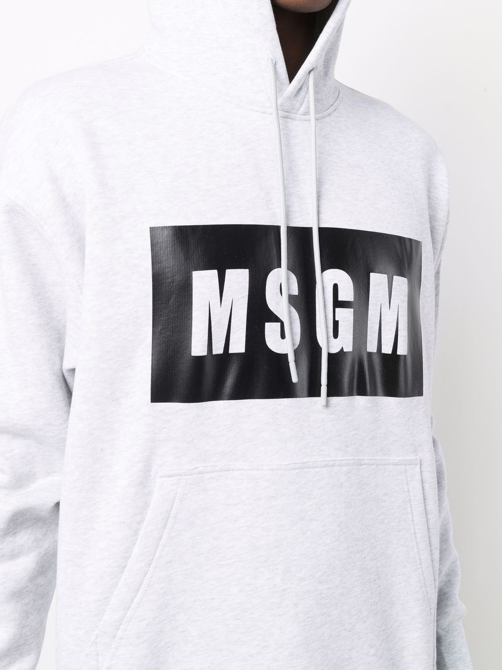 logo-print cotton hoodie - 5