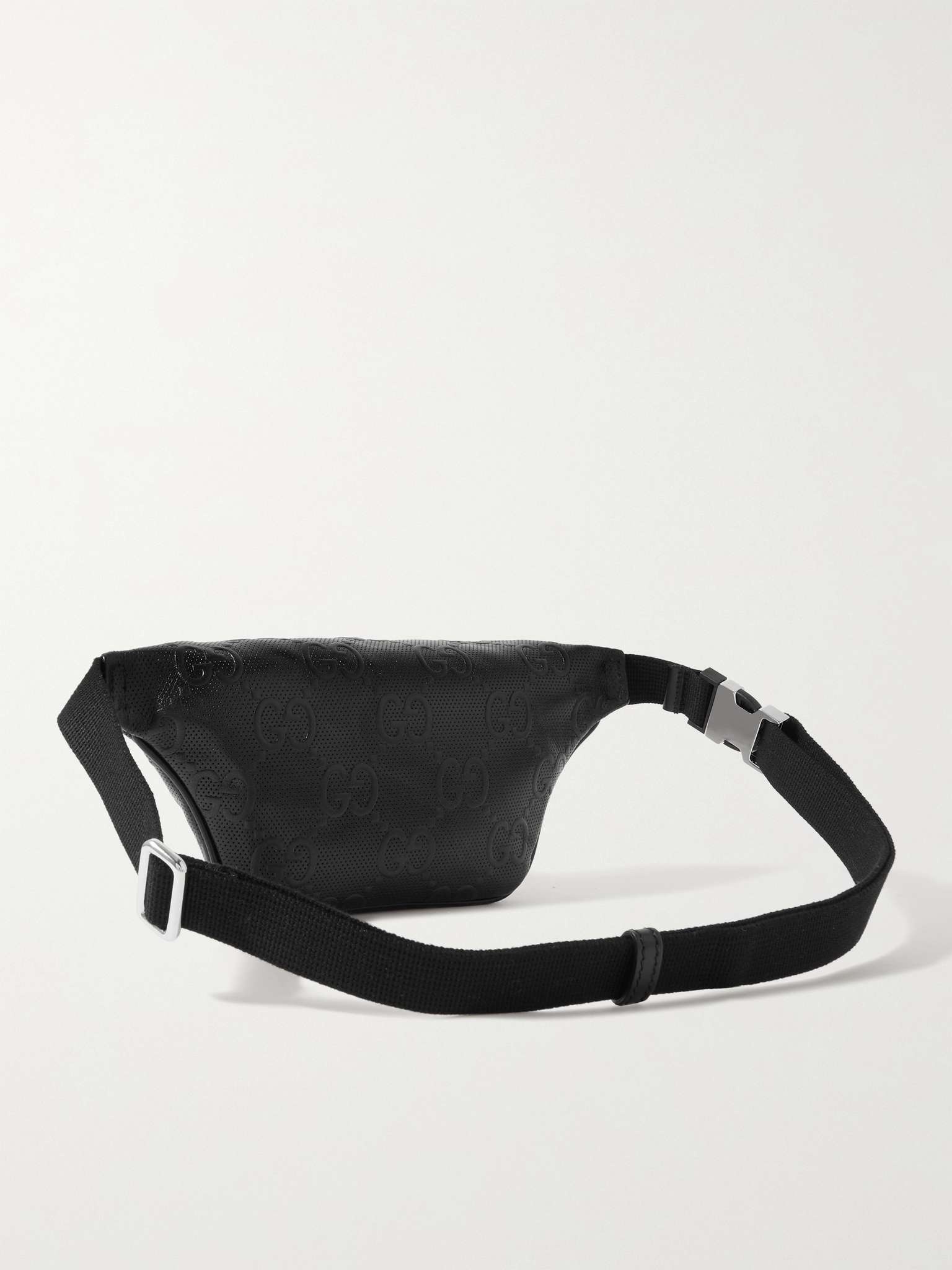 Logo-Embossed Perforated Leather Belt Bag - 4