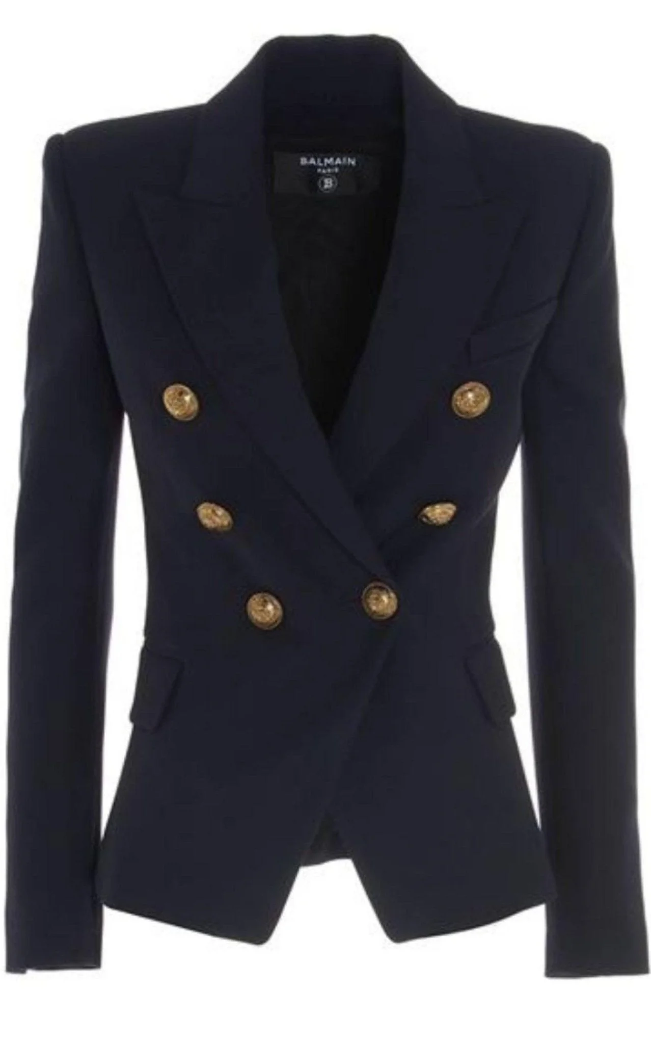 Double Breasted Black Blazer Jacket - 1