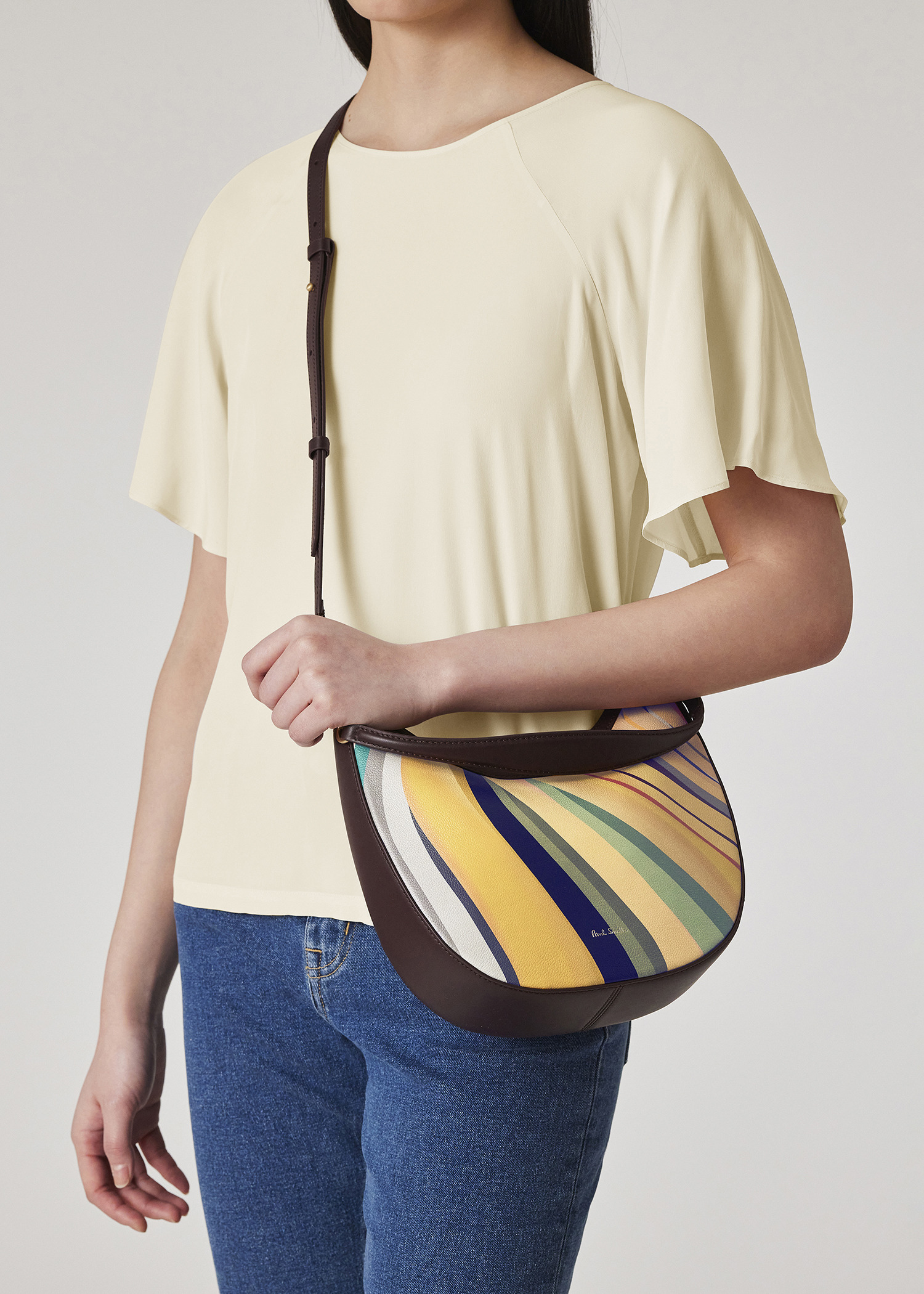 Women's 'Dusky Swirl' Leather Mini Hobo Bag - 10