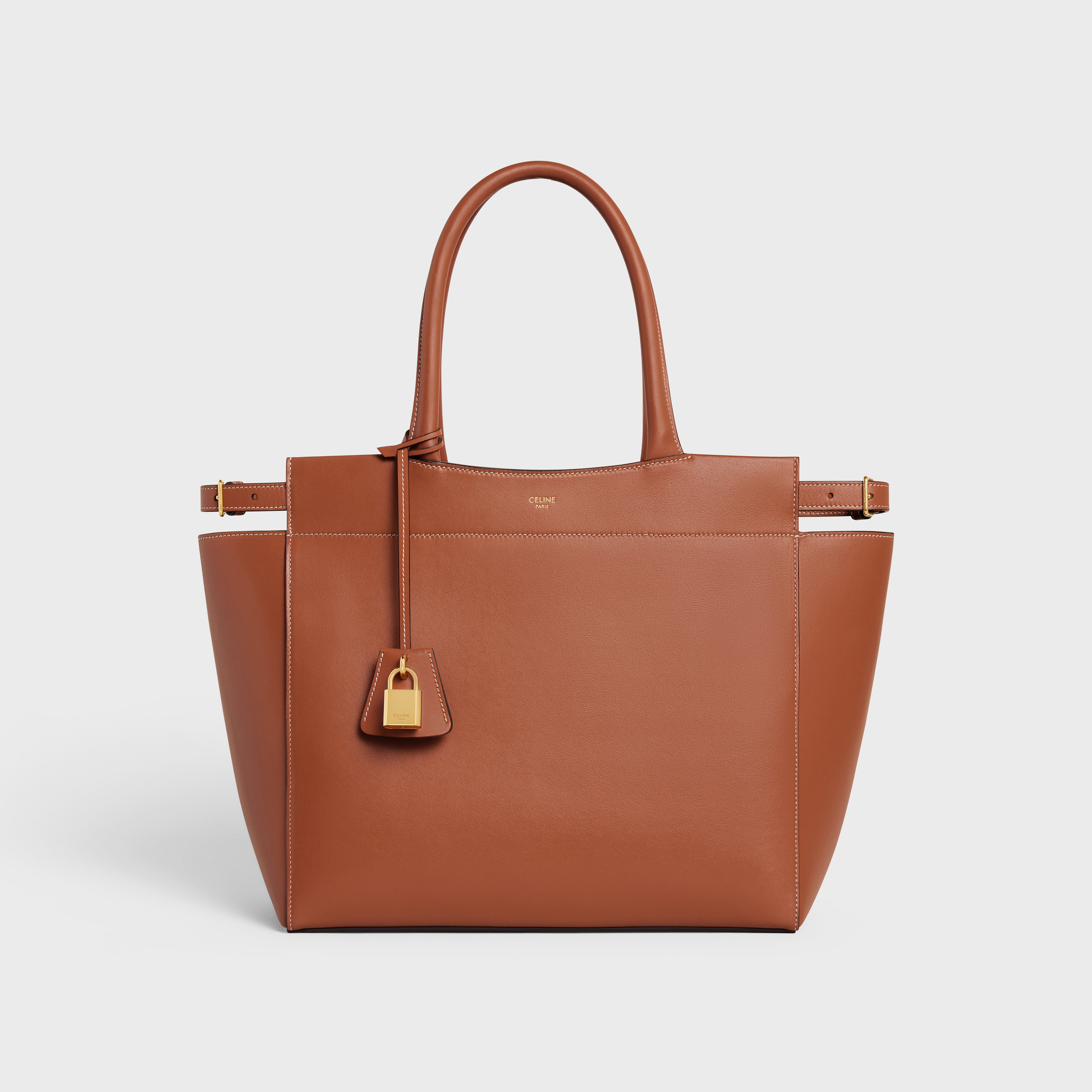 medium cabas bourgeois in smooth calfskin - 1