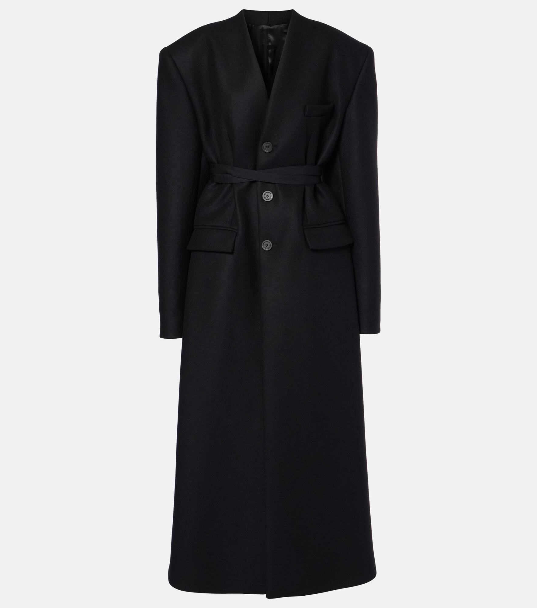 Hooded wool coat - 1