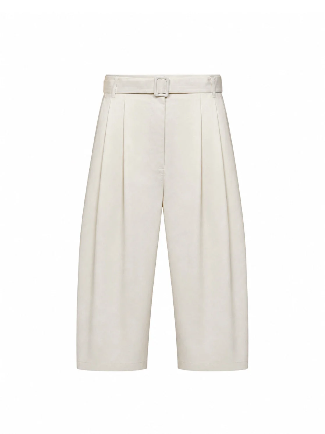 Pearl garment-dyed cotton pleated culotte trousers - 1