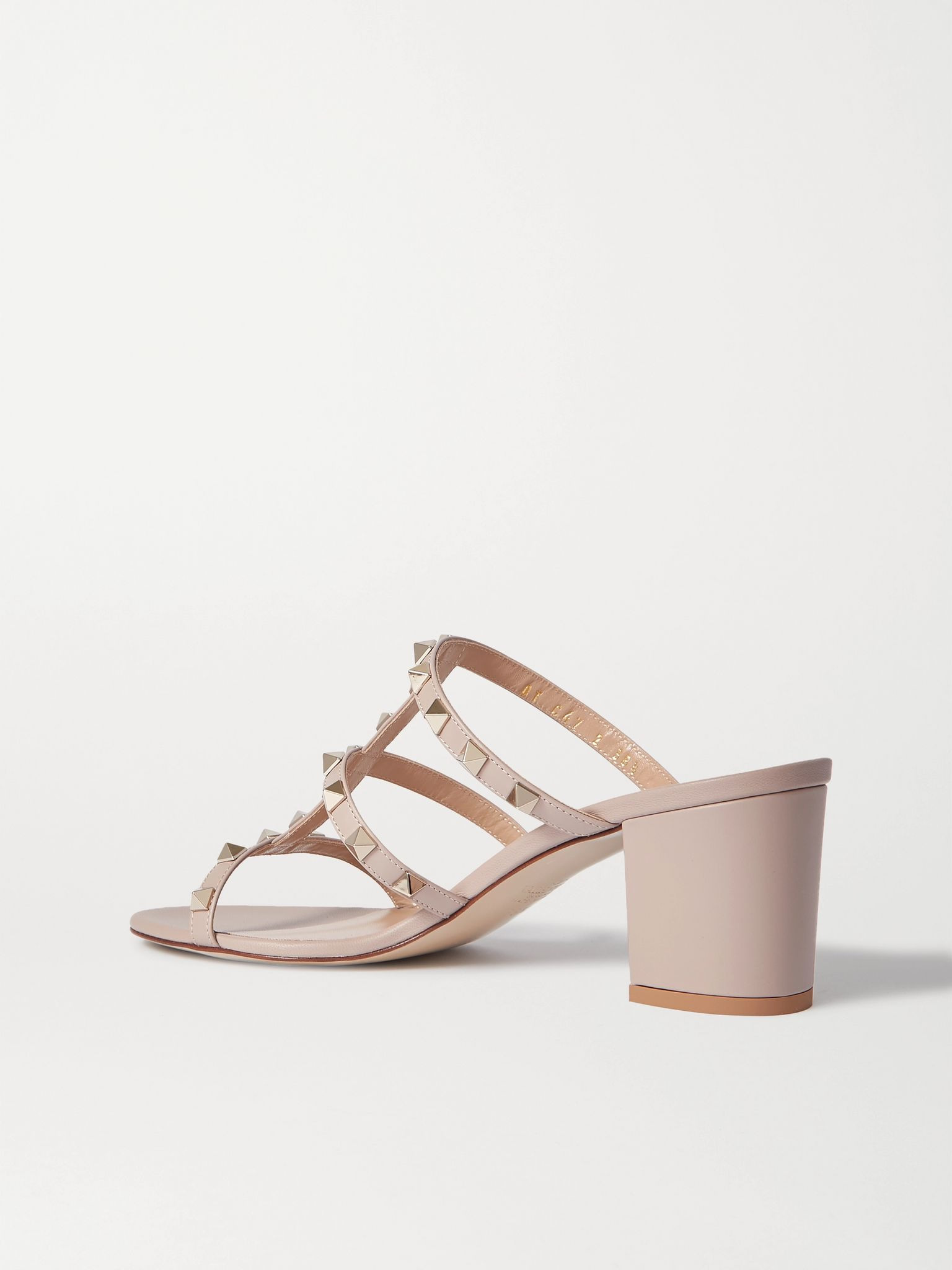 Valentino Garavani Rockstud 60 leather mules Neutral - 3