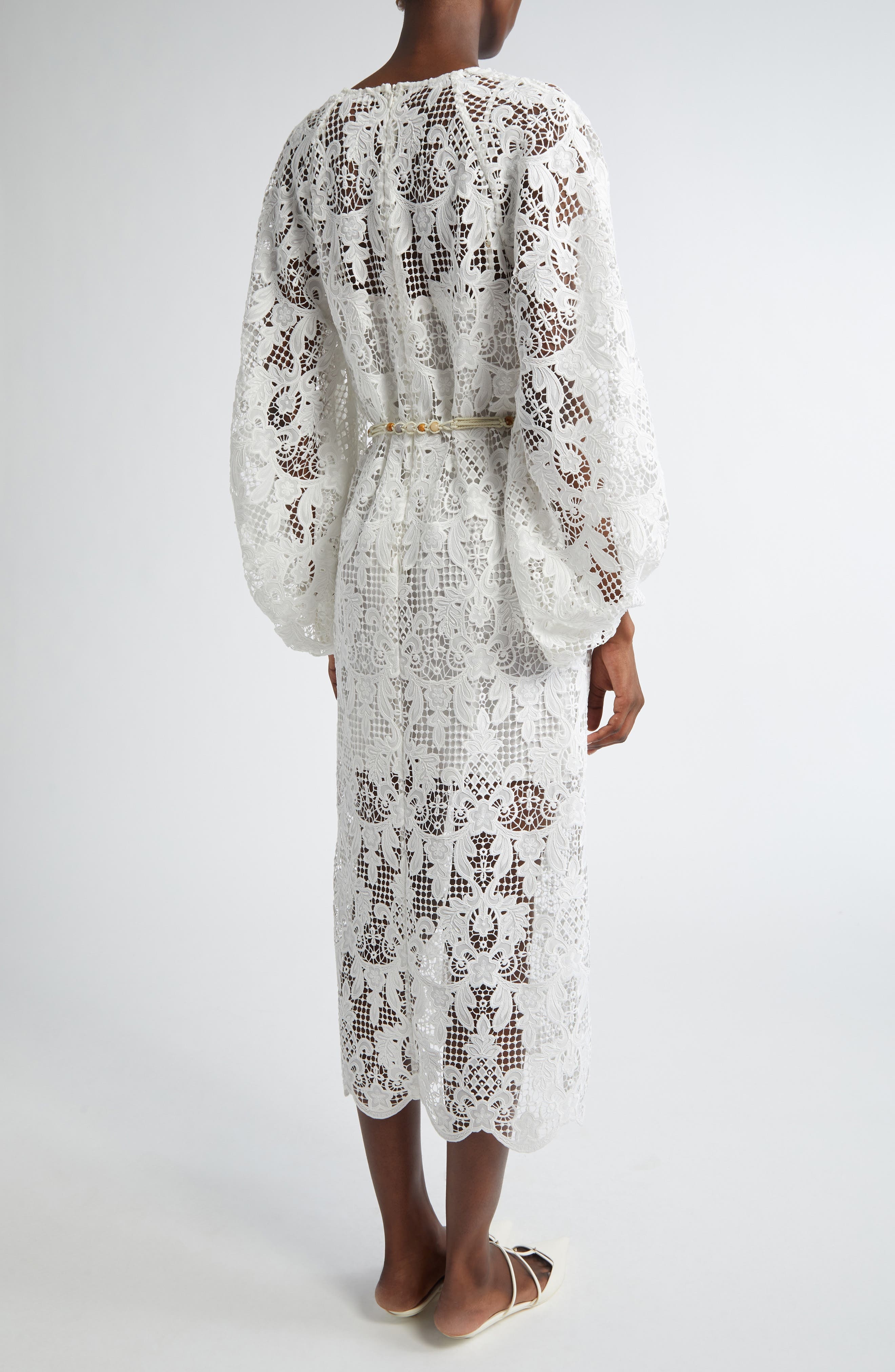 Zimmermann Coro Long Sleeve Guipure Lace Dress in Ivory at Nordstrom - 2