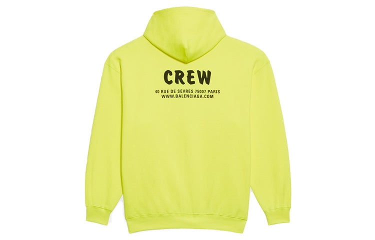 (WMNS) Balenciaga Crew Printing Hoodie Yellow 578135TIV757072 - 2