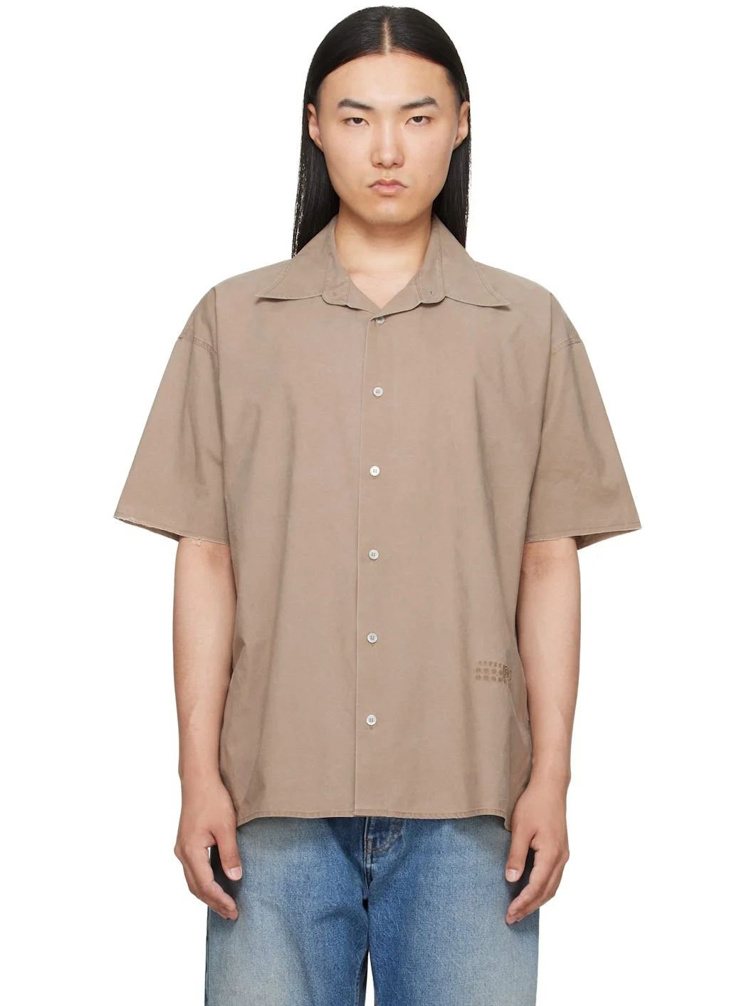 Taupe Short-Sleeved Shirt - 1